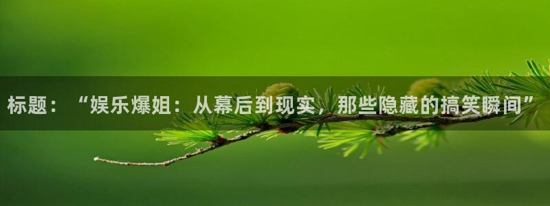 银河娱乐下载：标题：“娱乐爆姐：从幕后到现实，那些隐藏的搞笑瞬间”